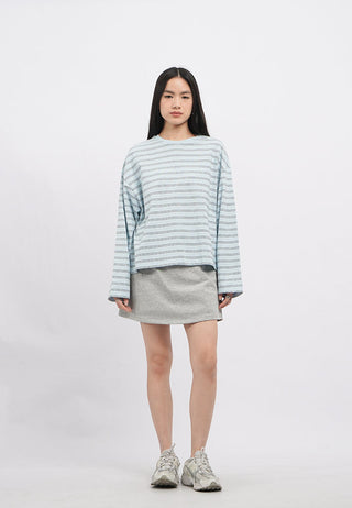 Oversized Long Sleeve Stripes T-Shirt