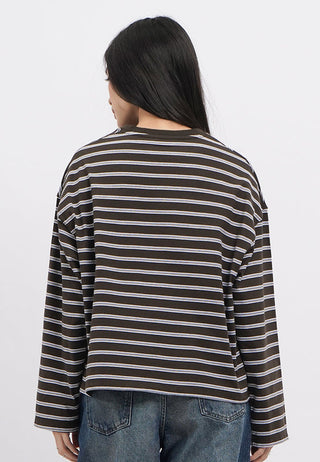 Oversized Long Sleeve Stripes T-Shirt