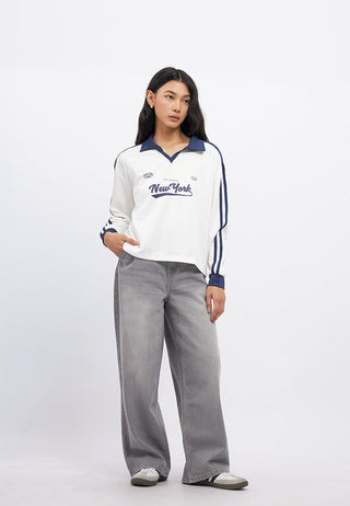 Oversized Printed Long Sleeve Jersey