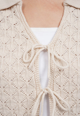 Open Work Floral Knit Top