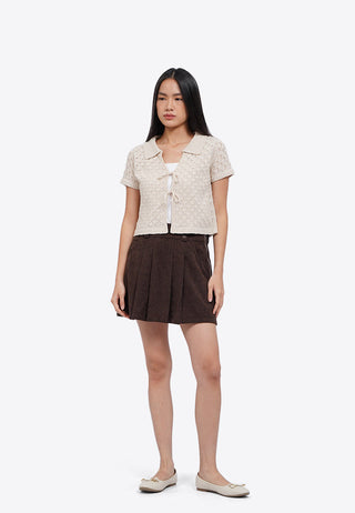 Open Work Floral Knit Top