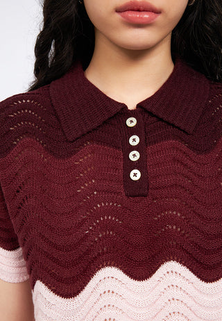 Wavy Gradient Short Sleeve Top