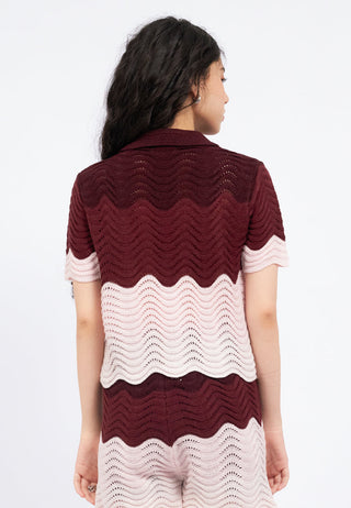 Wavy Gradient Short Sleeve Top
