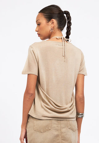 Double Layered Short Sleeve Knit Top