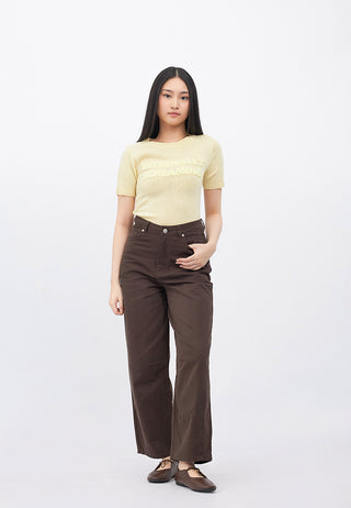 Braided Details Short Sleeve Knit Top