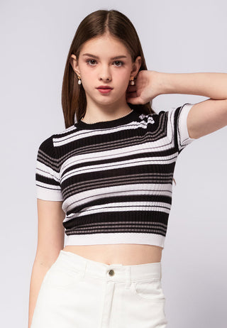 Retro Striped Crop T-Shirt