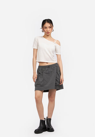 Asymmetric Knit Crop Top