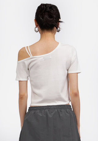 Asymmetric Knit Crop Top