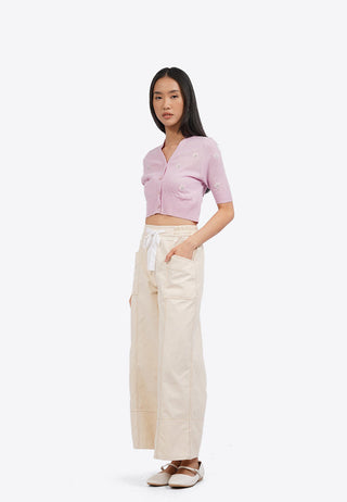 Short Sleeve Cropped Knit Top