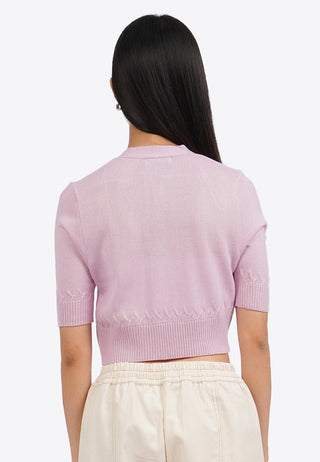 Short Sleeve Cropped Knit Top