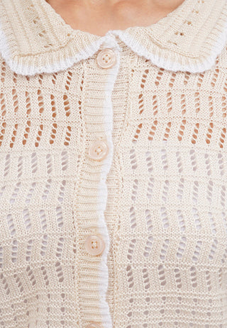 Short Sleeve Knit Collar Top