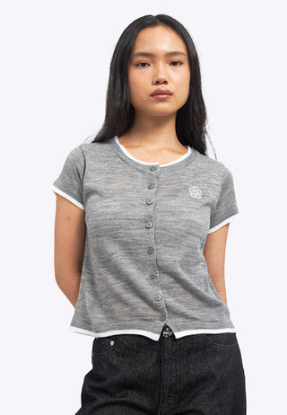 Contrast Details Short Sleeve Knit Top
