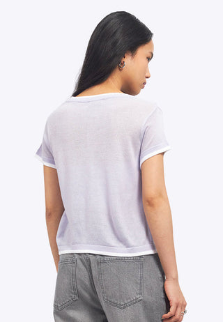 Contrast Details Short Sleeve Knit Top