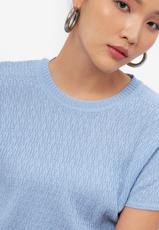 Textured Short Sleeve Knit Top