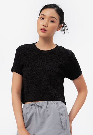 Textured Short Sleeve Knit Top