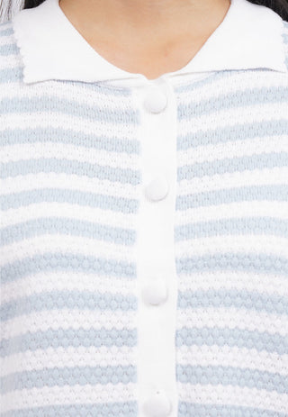 Short Sleeve Striped Knit Top