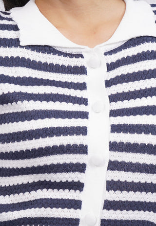 Short Sleeve Striped Knit Top