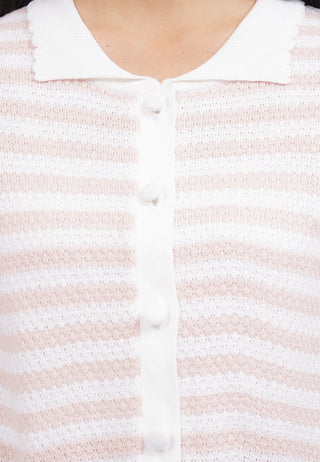 Short Sleeve Striped Knit Top