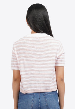 Short Sleeve Striped Knit Top