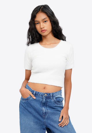 Fur Textured Crop Top