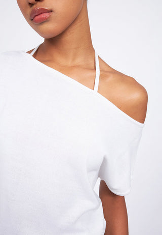 Strap Details One Shoulder Top