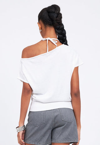 Strap Details One Shoulder Top
