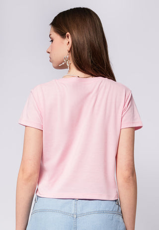 Round Neck Crop Graphic T-Shirt