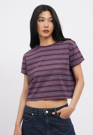 Short Sleeve Stripes Crop T-Shirt