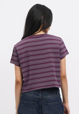 Short Sleeve Stripes Crop T-Shirt