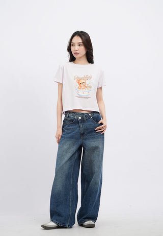 Short Sleeve Graphic Crop T-Shirt