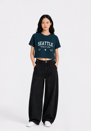 Short Sleeve Graphic Crop T-Shirt