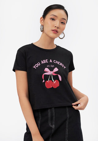 Short Sleeve Graphic Crop T-Shirt