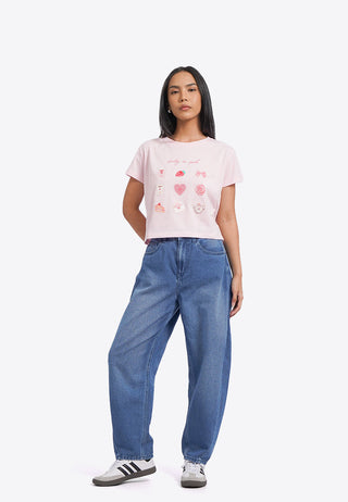 Short Sleeve Graphic Crop T-Shirt