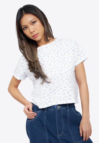 Full Print Short Sleeve Crop T-Shirt