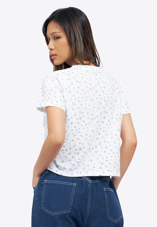Full Print Short Sleeve Crop T-Shirt