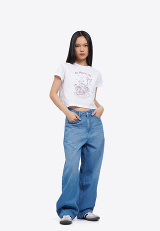 Short Sleeve Graphic Crop T-Shirt