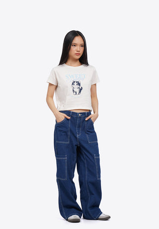 Short Sleeve Graphic Crop T-Shirt