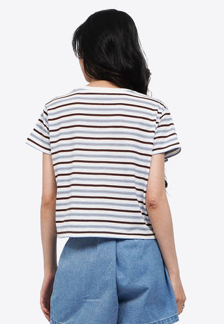 Stripes Short Sleeve Crop T-Shirt