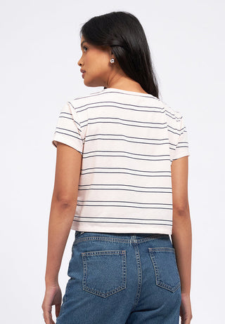 Short Sleeve Stripes Crop T-Shirt