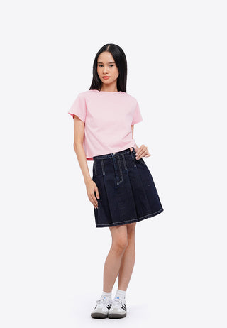 Short Sleeve Basic Crop T-Shirt
