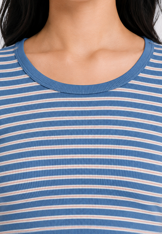 Short Sleeve Stripes Crop T-Shirt