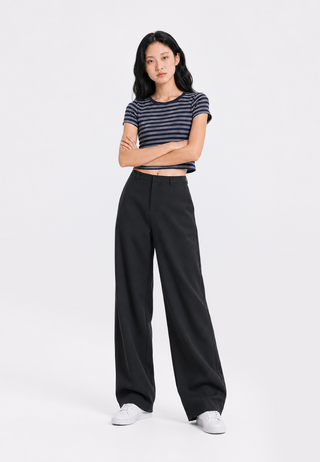 Short Sleeve Stripes Crop T-Shirt