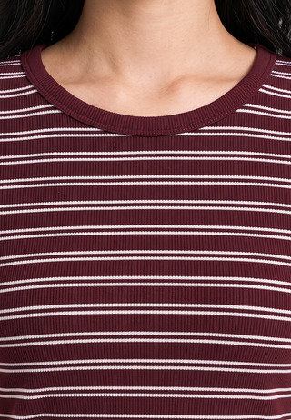 Short Sleeve Stripes Crop T-Shirt