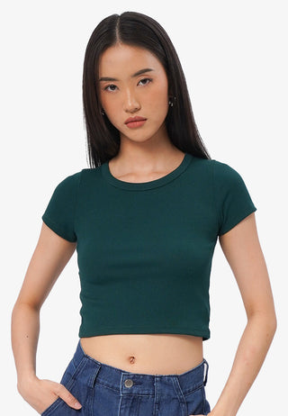 Round Neck Short Sleeve Rib T-Shirt