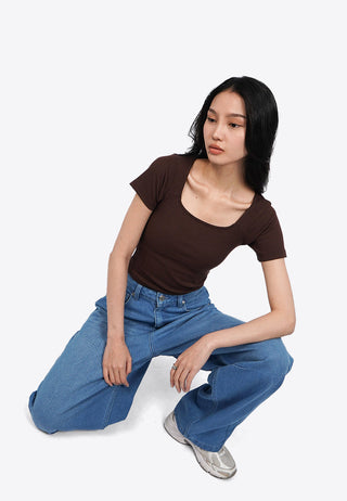 Square Neck Basic T-Shirt