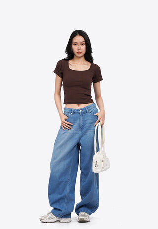 Square Neck Basic T-Shirt