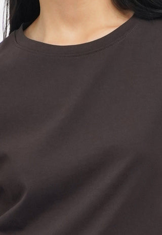 Short Sleeve Basic Boxy Crop T-Shirt