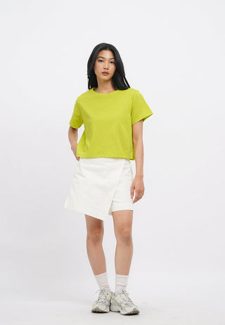 Short Sleeve Basic Boxy Crop T-Shirt