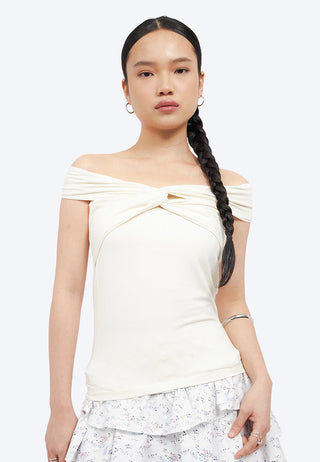 Knot Detail Off Shoulder Top