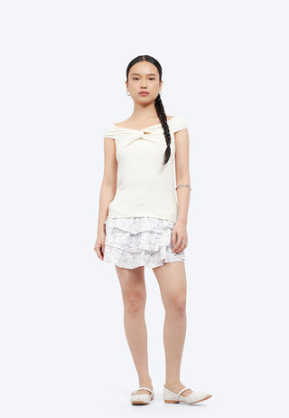 Knot Detail Off Shoulder Top